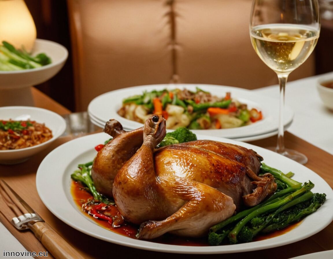 Was zeichnet das Gericht aus: Gebratene Ente, würzige Saucen, Gemüse - Welcher Wein zu Chinesischem Essen