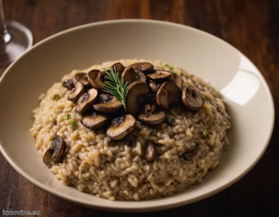 Was zeichnet das Gericht aus: Sanfte Textur, feine Umami-Note   - Welcher Wein zu Risotto mit Pilzen  
