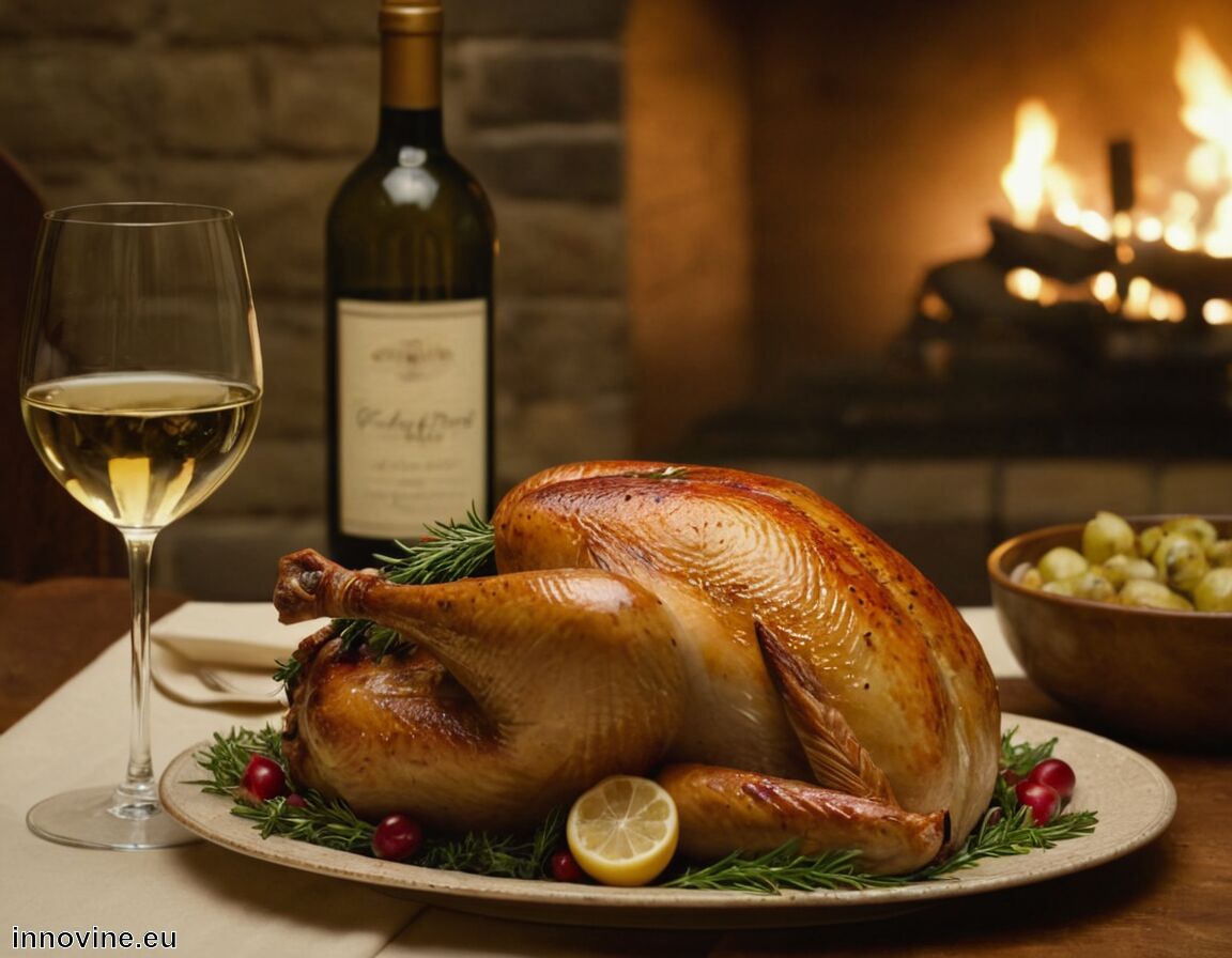 Was zeichnet das Gericht aus: zarte Röstaromen bei gebratener Pute   - Welcher Wein zu Pute  