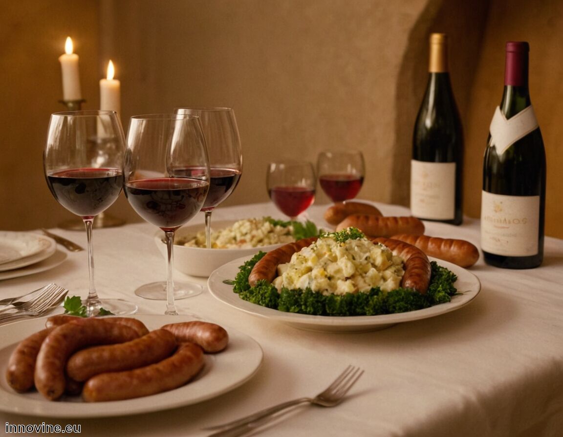 Kartoffelsalat und Würstchen harmonieren mit leichter Fruchtigkeit   - Welcher Wein zu Kartoffelsalat und Würstchen  